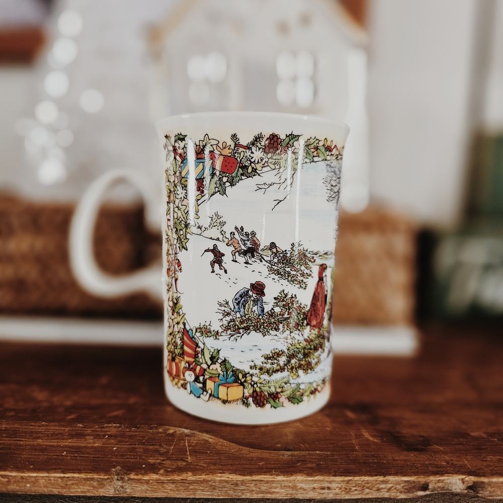 Vintage Set Of Red & White Dunoon Christmas Cheer Mugs Made In Scotland - Picture 5 of 10